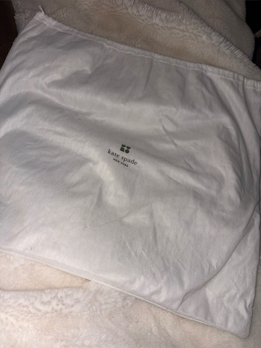 Kate Spade White Drawstring Dust Bag